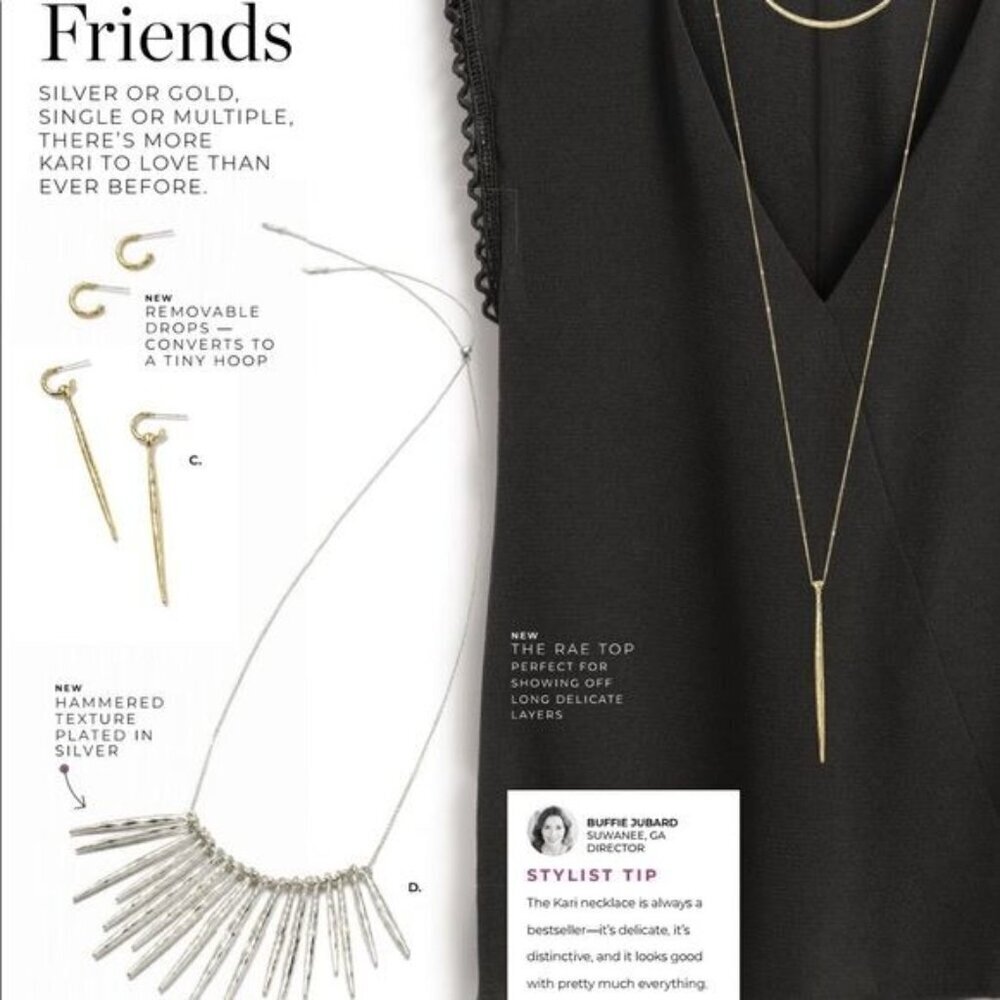 Stella & Dot Kari Fringe Necklace Silver Tone NWT - Picture 2 of 10